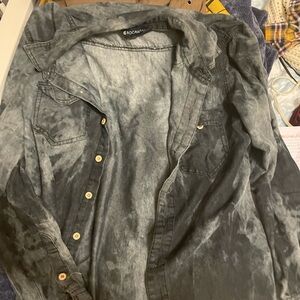 Button up grey and black tie dye. Nice to pull over